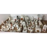 Contents to two trays - approximately thirty-five pieces of crested china including animals and