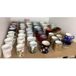 Forty plus assorted China and pottery mugs including four sets of three pairs etc [W08]