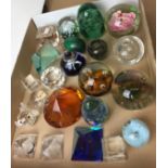 Twenty-two items including paperweights by Caithness, Medina, Millrace Holmfirth,