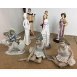 Eight figurines including Royal Doulton Stephanie, Coalport Roaring Twenties Trudy,