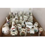 Contents to tray - thirty-five pieces of crested china - Victoria, WH Goss, Arcadia, etc.