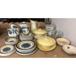 Sixty plus items including forty-nine pieces of Burleigh Ware Ironstone dinner service (chip to