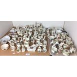 Remaining contents to rack - over one hundred pieces of crested china,