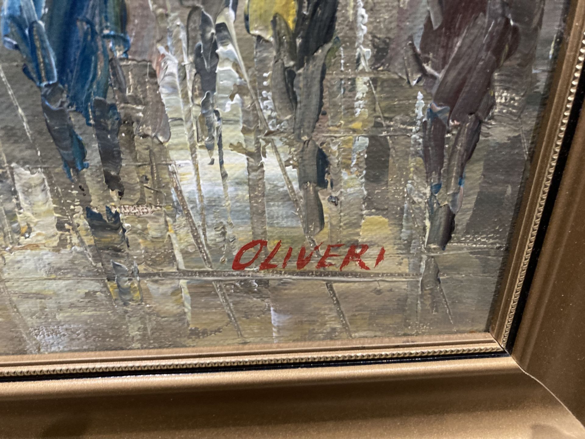 Oliver two gilt framed oils on board Parisian scenes each 50cm x 76cm - Image 5 of 5