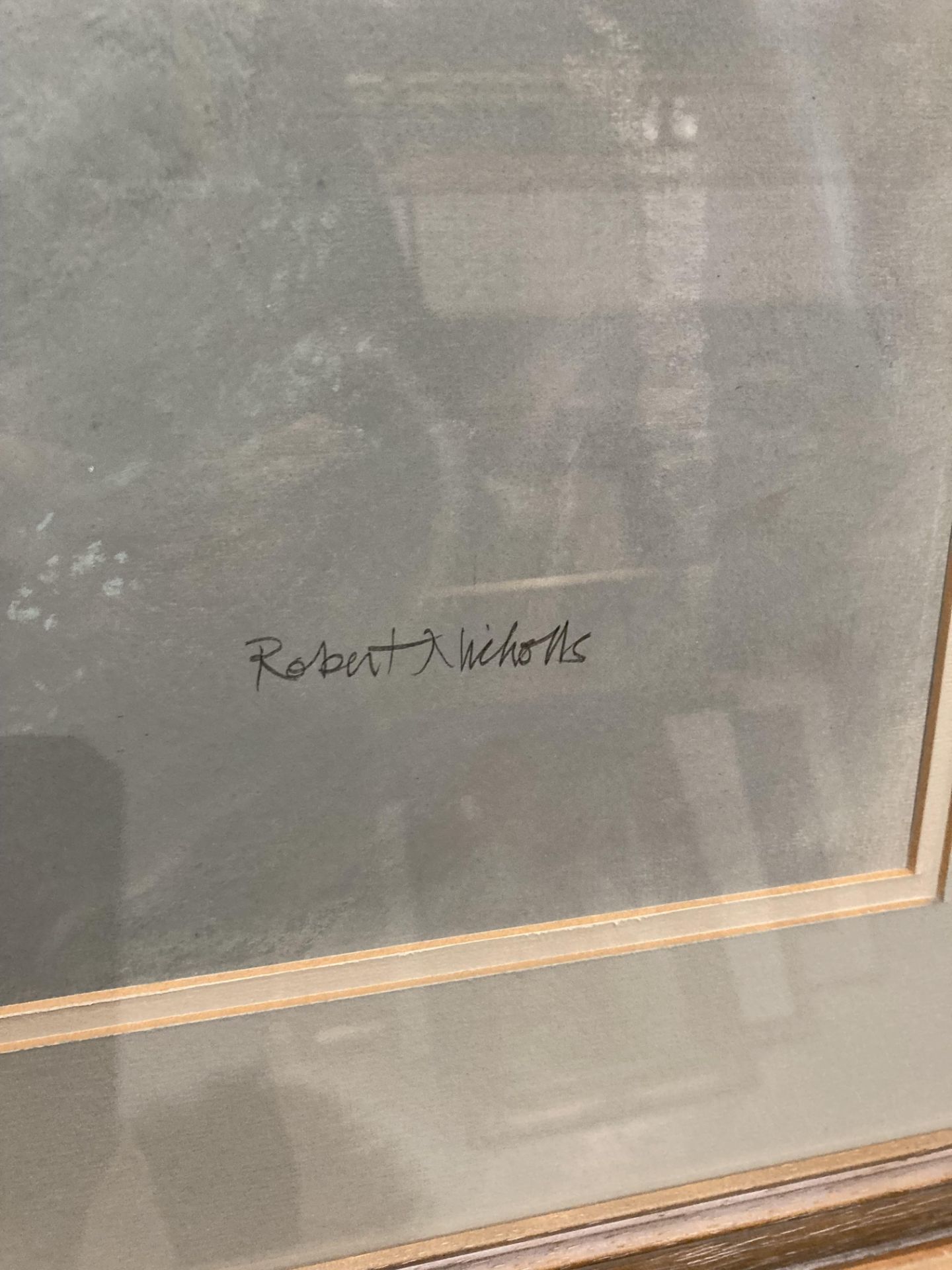 Robert Nicholls framed pastel 'untitled - Badgers in Snowy Landscape' 74cm x 52cm, - Image 2 of 2