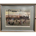 Helen Bradley framed print 'Blackpool South Shore Waterloo Station', 39cm x 56cm,