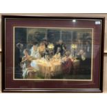Jules Grün 1868-1938 framed print 'The Dinner Party' 40cm x 60cm