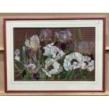 Judith Bromley framed watercolour 'Silk, Tissue, Velvet' 38cm x 60cm,