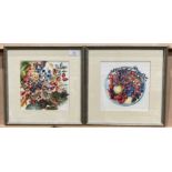 Judith Bromley two small framed watercolours 'Bowl of Wild Fruits' and 'Wild Harvest' - both signed