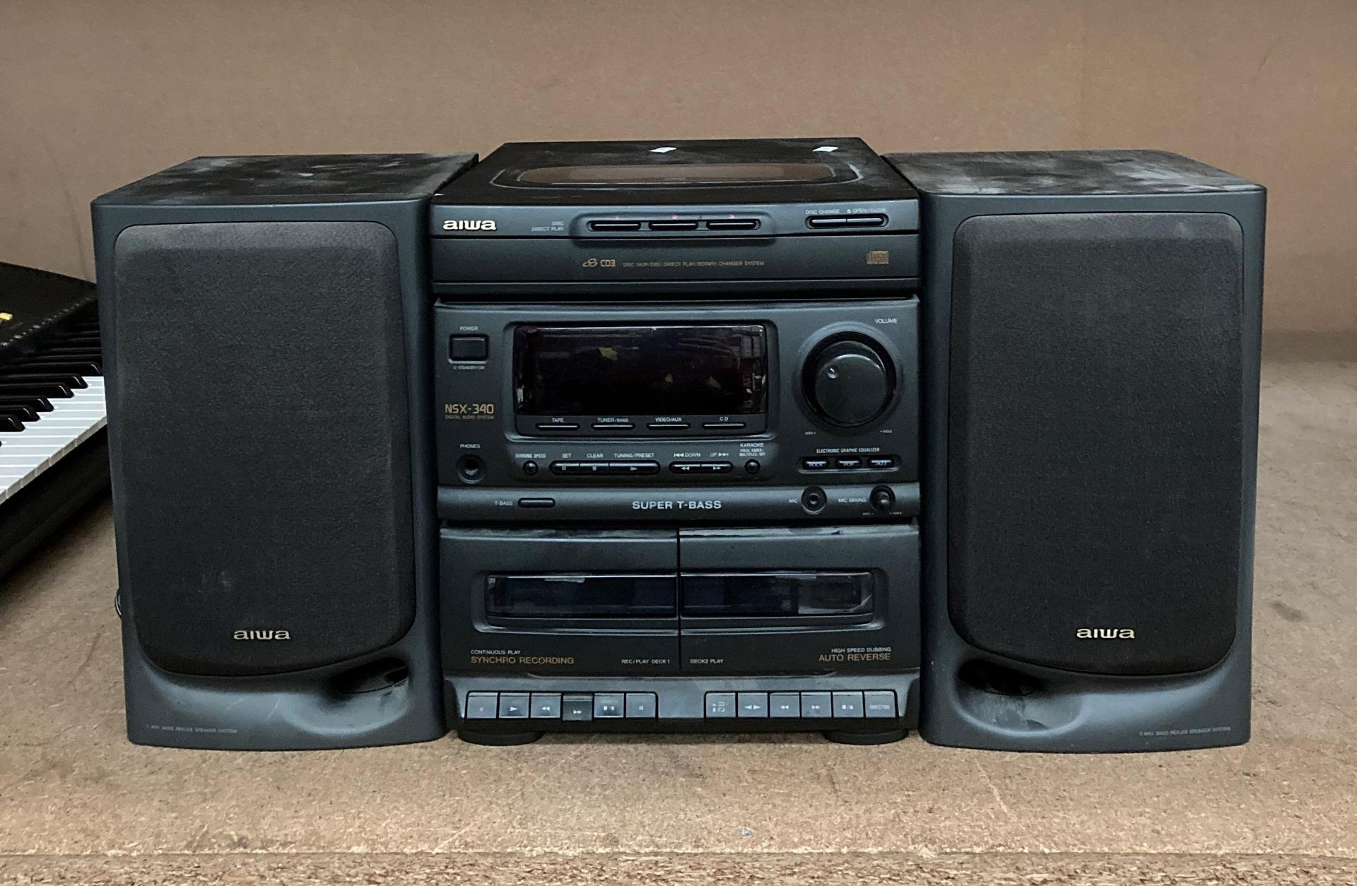 AIWA NSX-340 digital audio system with a three CD player,