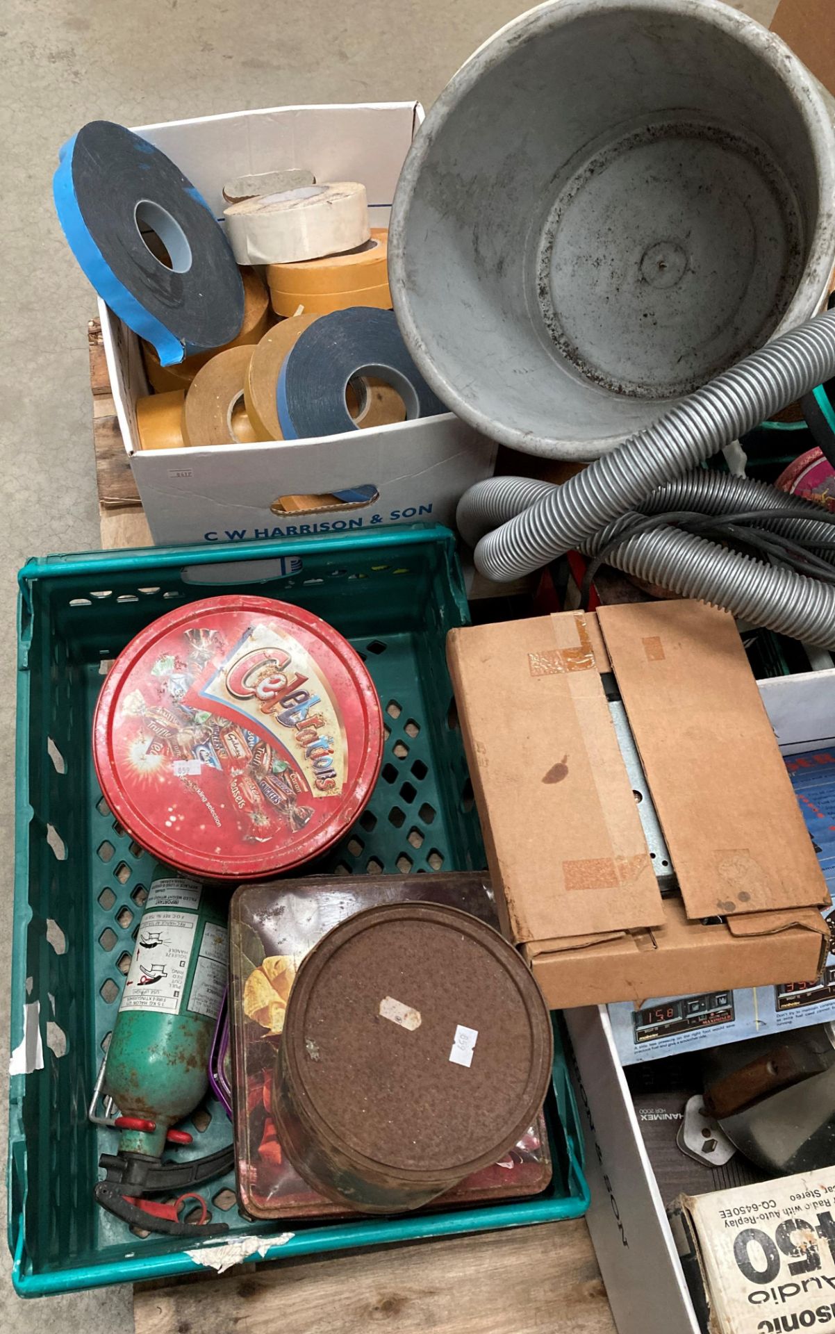 Contents to pallet assorted nuts, bolts, double sided tape, three assorted car radios, - Image 4 of 4