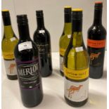 6 x assorted bottles of white and red wine - 3 x Yellow Tail Chardonnay, Yellow Tail Merlot,