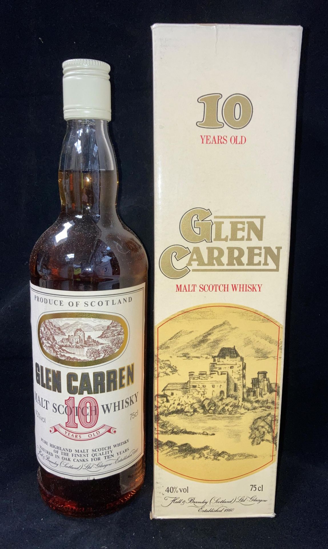 A 75cl bottle of Glen Carren 10 years old malt pure Highland Scotch Whisky - 40% volume in