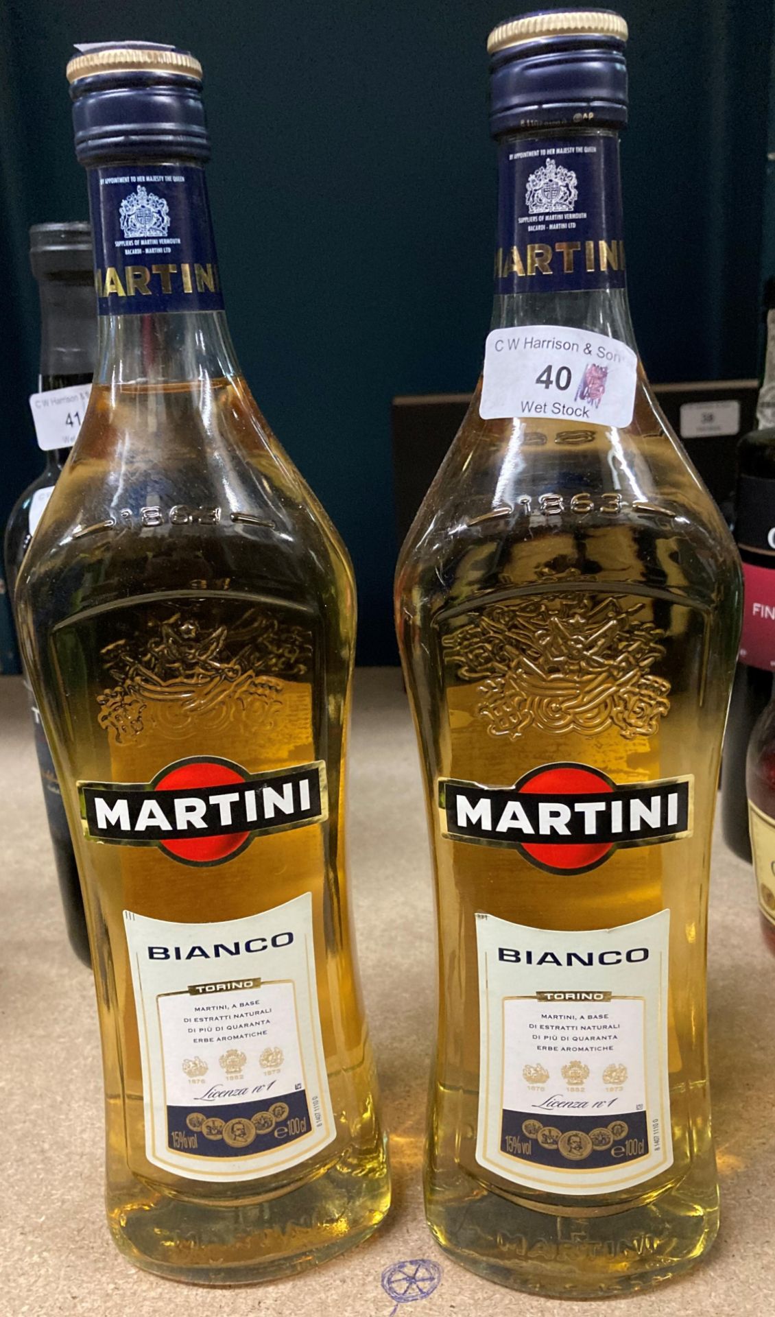 2 x one litre bottles of Martini Bianco (AA06)