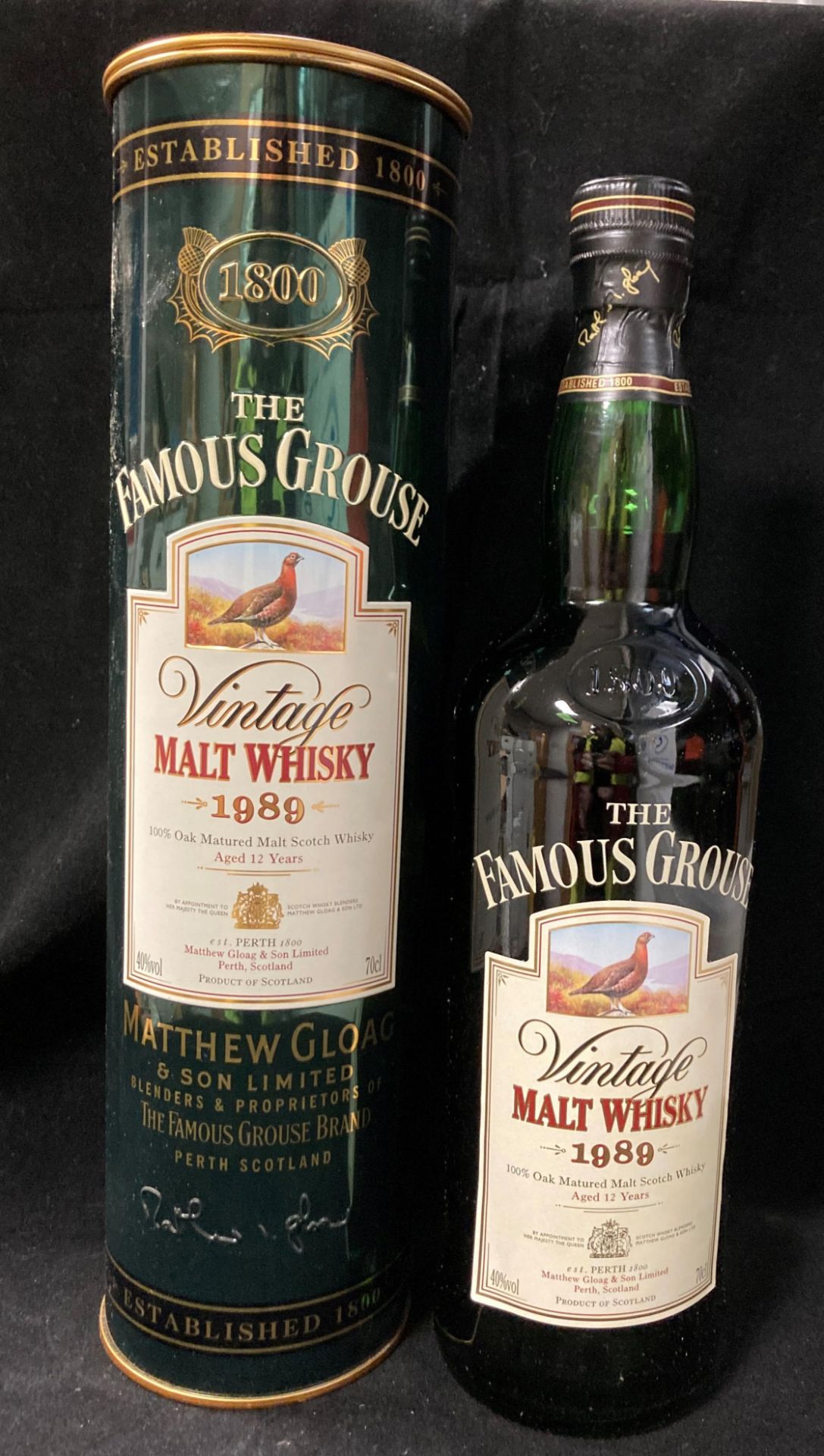 A 70cl bottle of The Famous Grouse aged twelve years oak matured Malt Scotch whisky 1989 - 40%