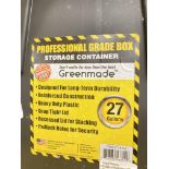 2 x Greenmade 27 gallon capacity yellow and black storage boxes (N01)