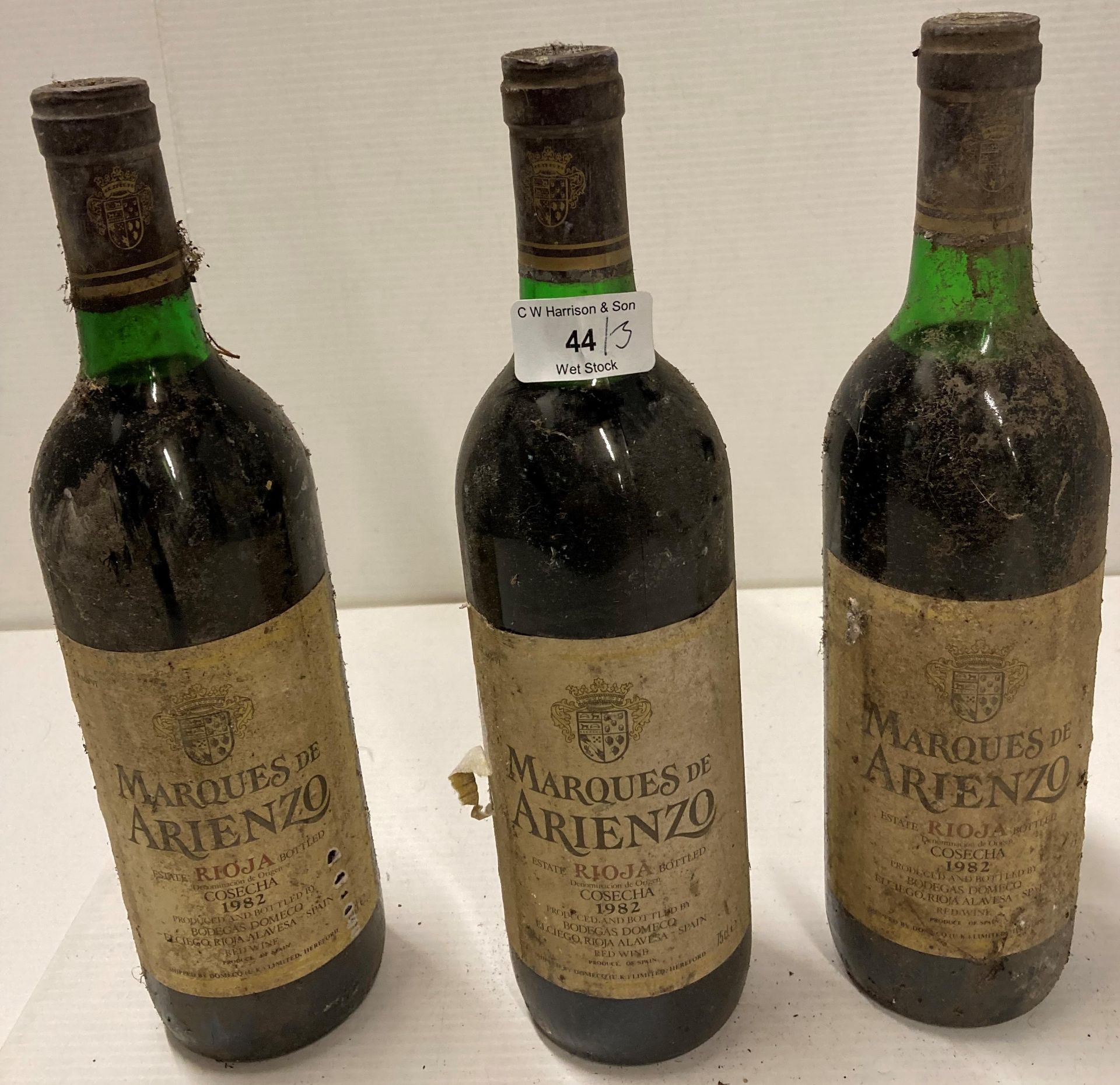 3 x 75cl bottles of Marques De Arienzo Rioja (advised not cellar stored) (AA06)