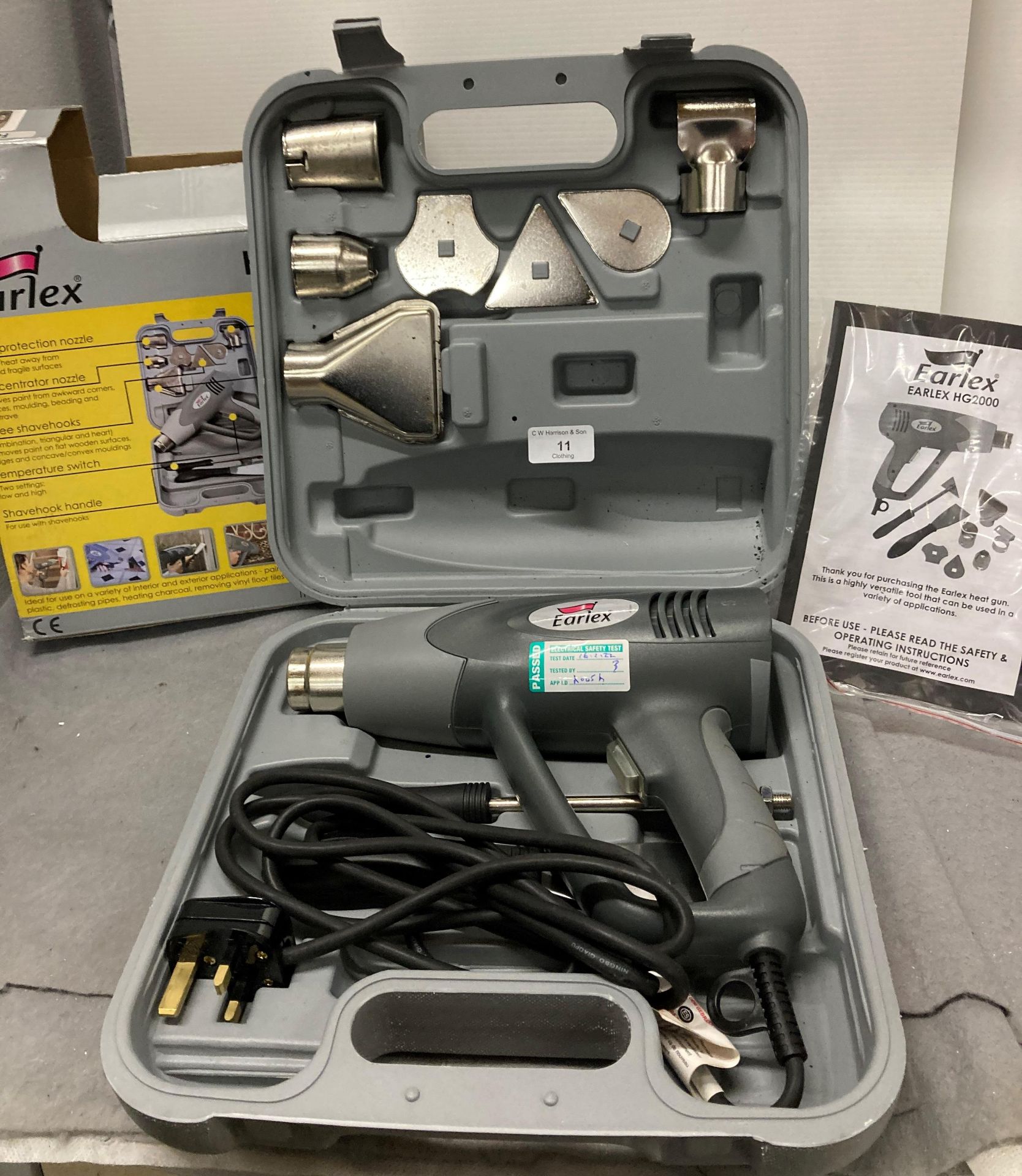 Earlex heat gun HG2000 in case *Please note the final purchase price is subject to 20% VAT on the