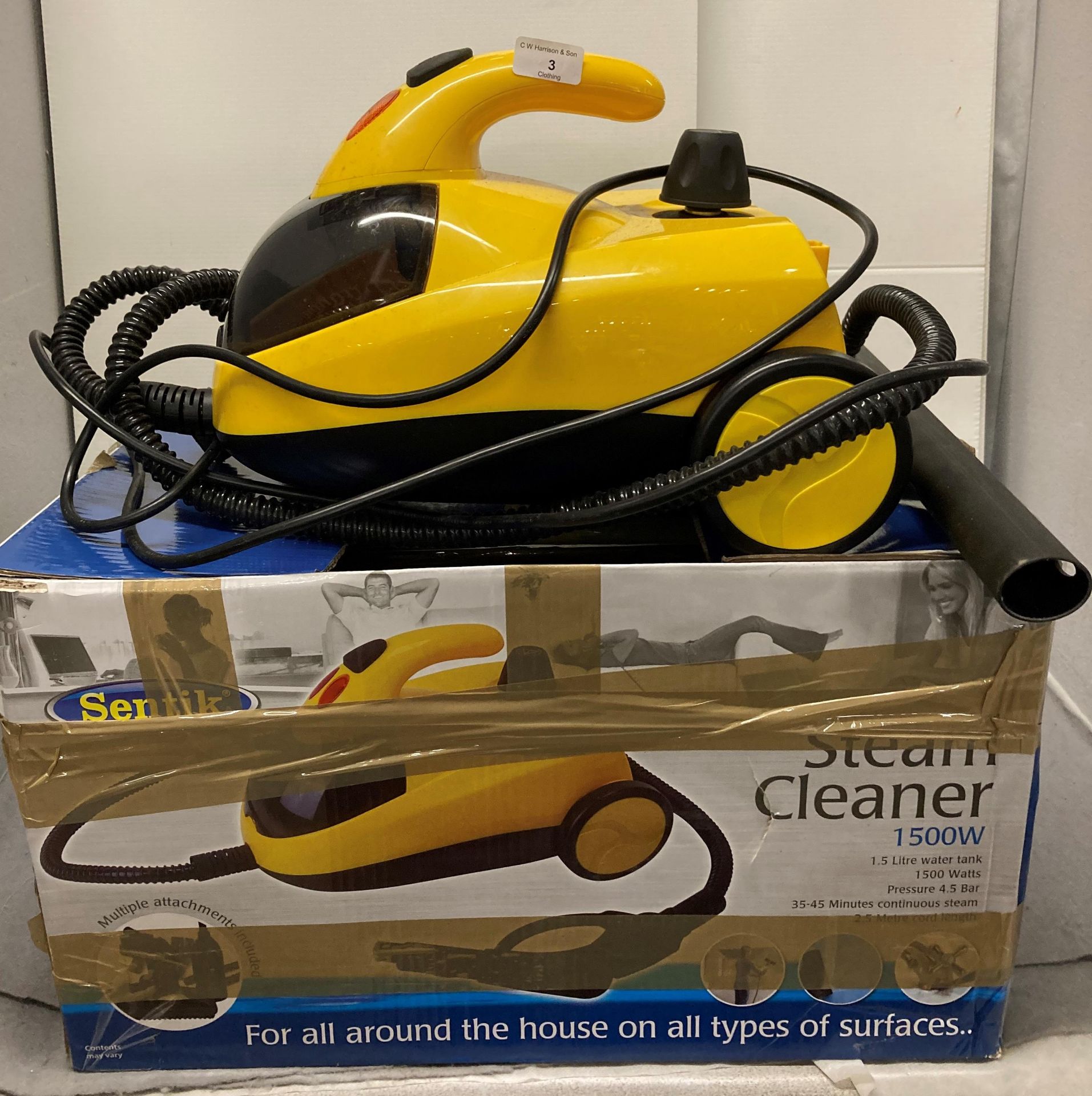 Sentik 1500w steam cleaner *Please note the final purchase price is subject to 20% VAT on the