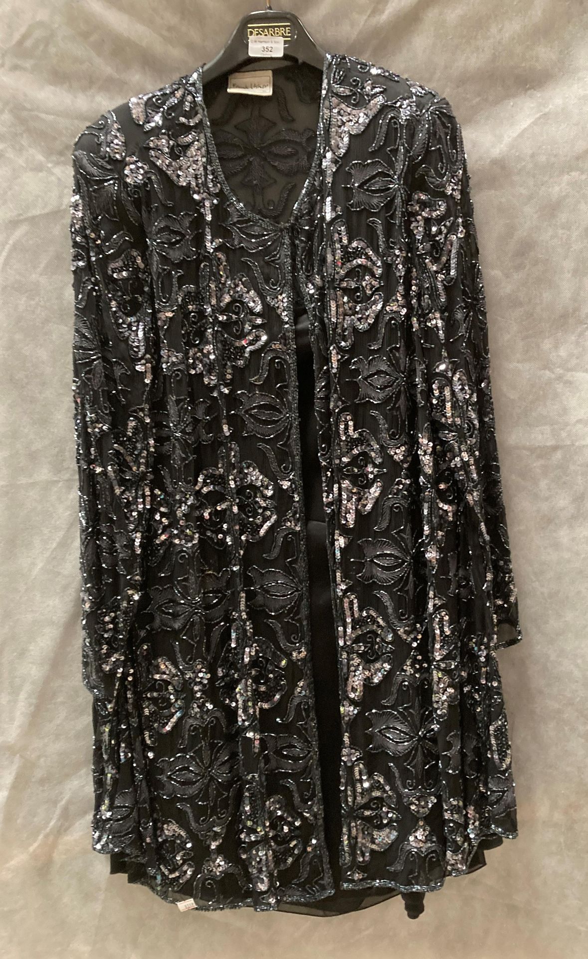 Two items - Gerry Webber black skirt and Frank Usher sequined jacket size XL (Rail 10)