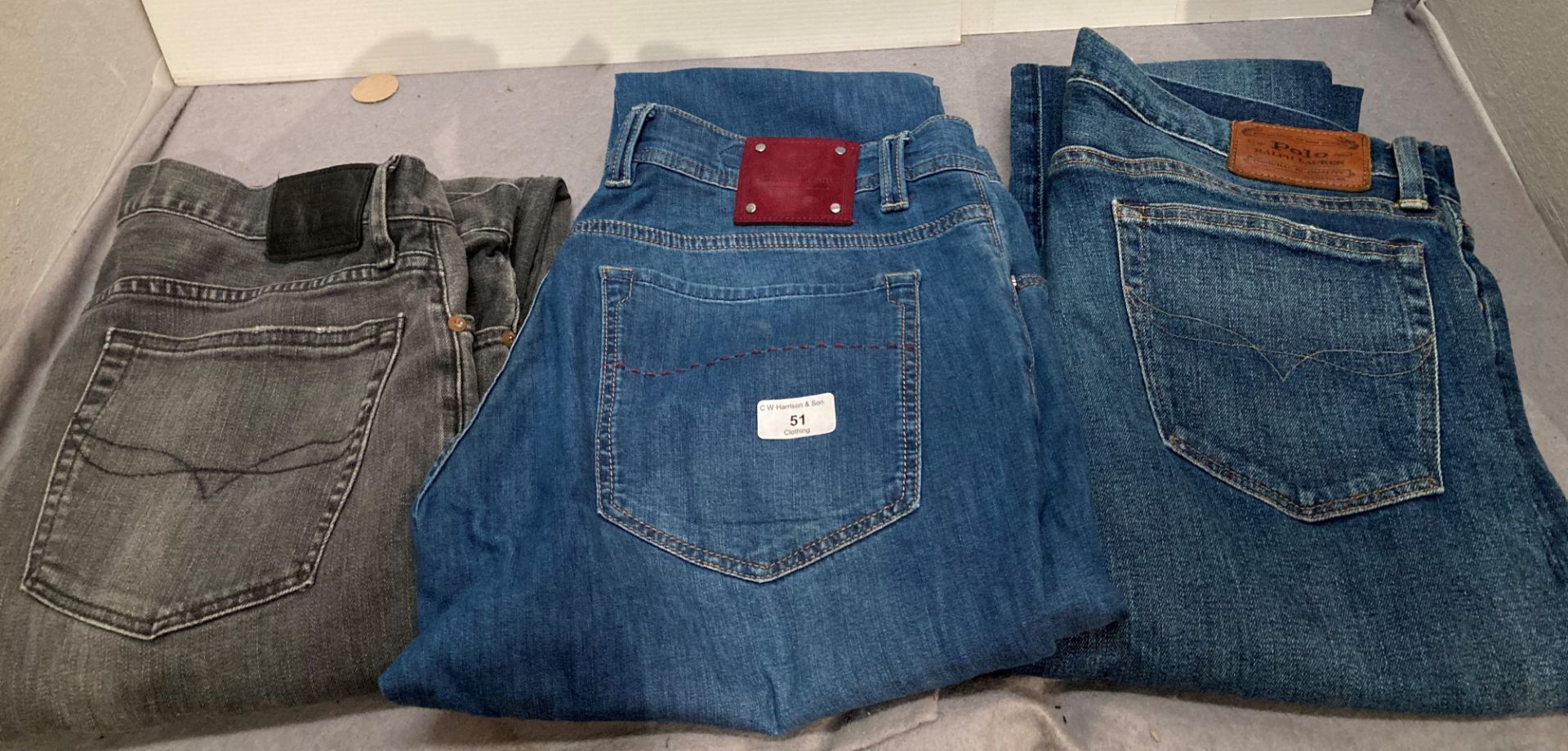 Three pairs of assorted denim jeans 36 x 34,