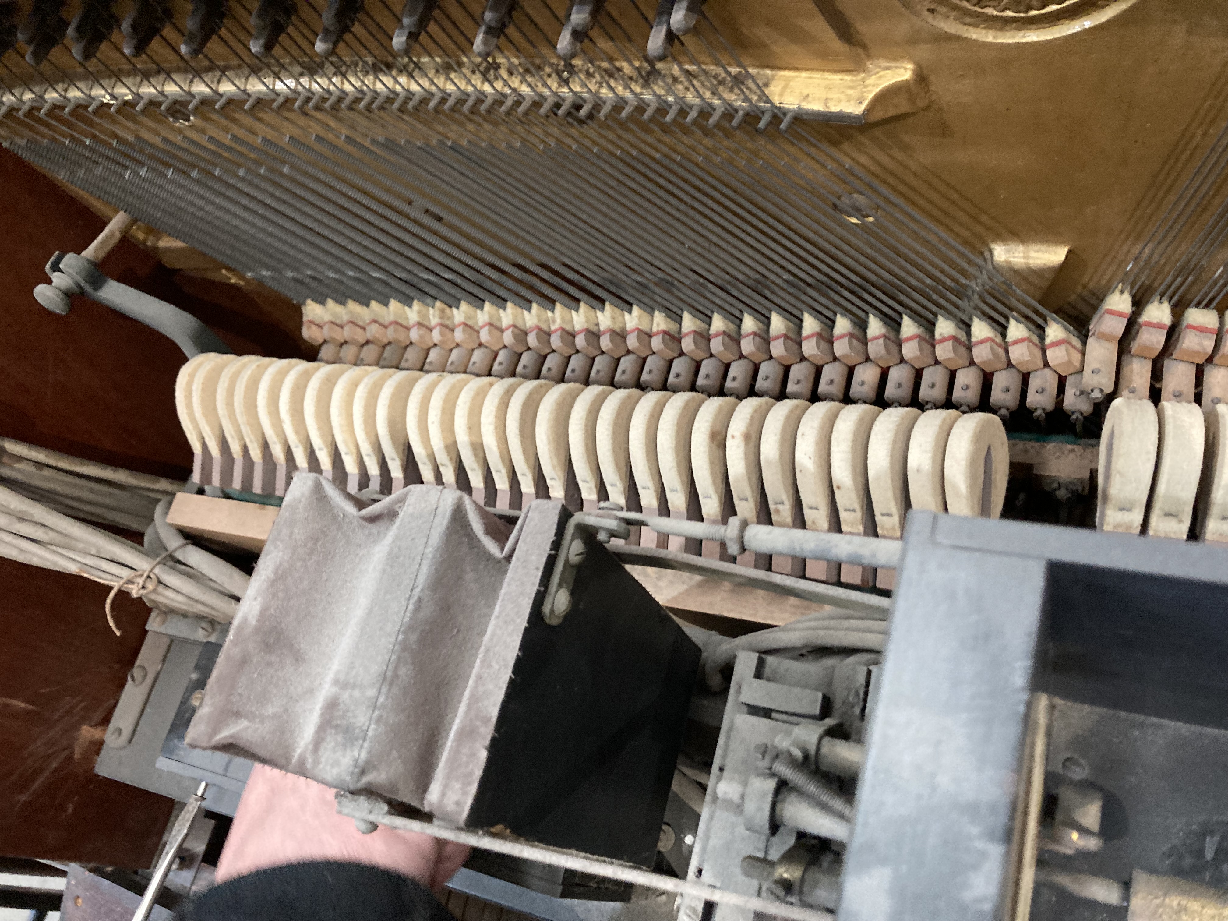 A Steck mahogany cased iron framed 'Pianola Duo-Art' piano 140cm retailed by James Smith and Son, - Image 25 of 26