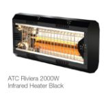 1 x ATC Riviera 2000W Outdoor Quartz Infrared Electric Heater with Black Surround - Boxed,