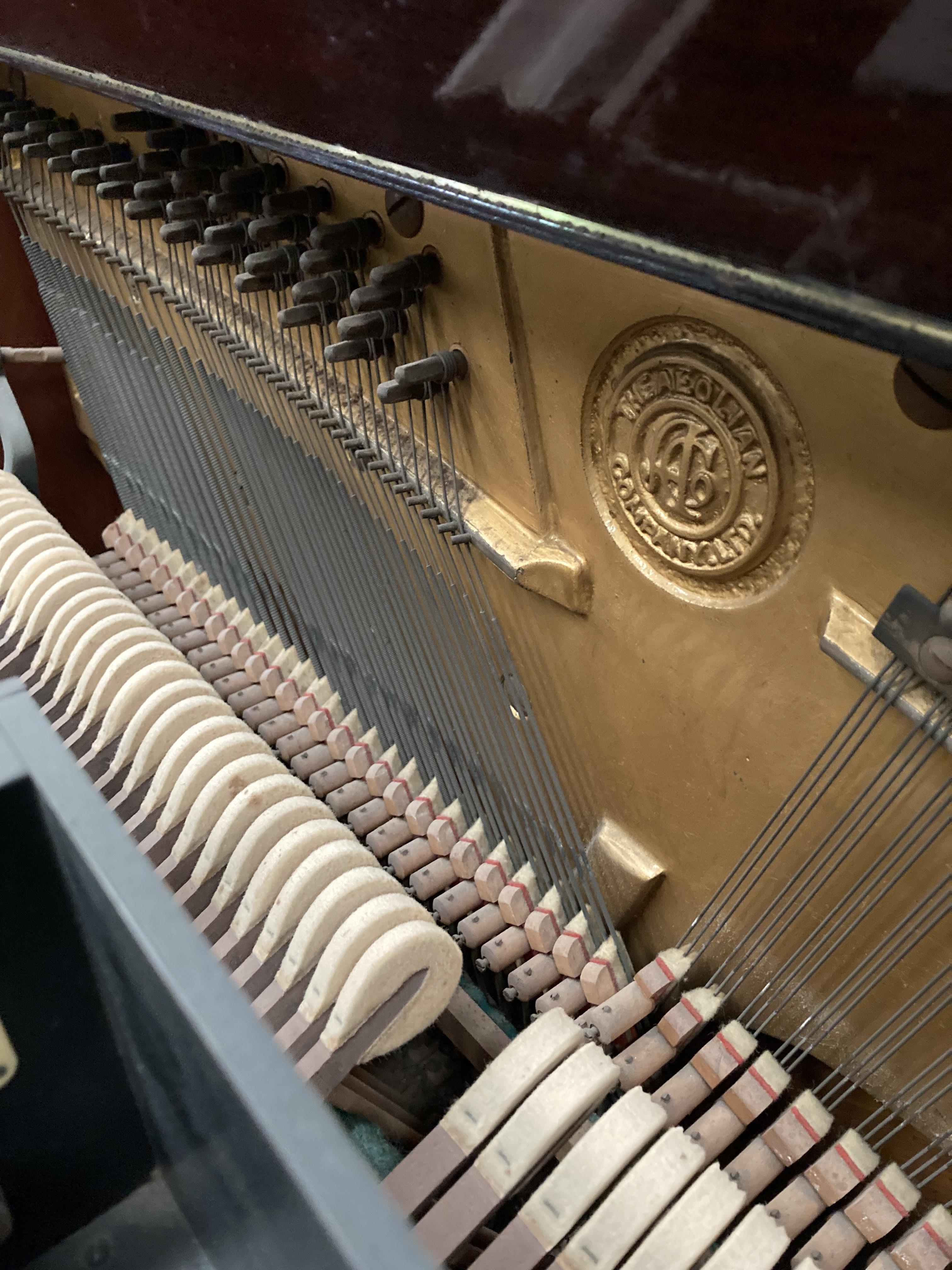 A Steck mahogany cased iron framed 'Pianola Duo-Art' piano 140cm retailed by James Smith and Son, - Image 6 of 26