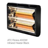 1 x ATC Riviera 4000W Outdoor Quartz Infrared Electric Heater with Black Surround - Boxed,