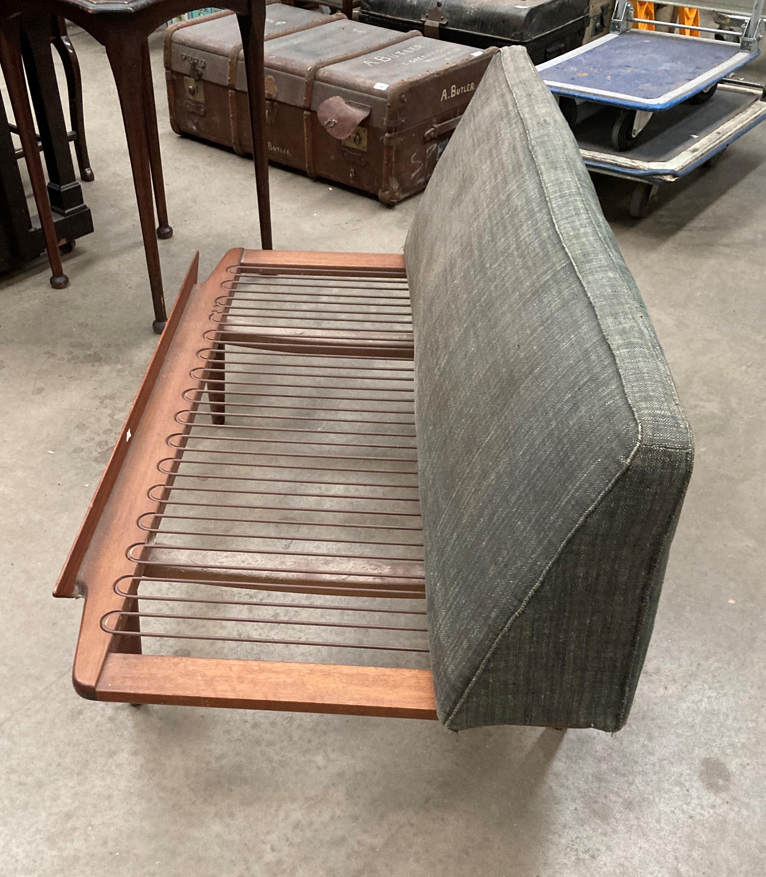 1950s teak framed daybed, no maker's mark or label, - Image 2 of 14