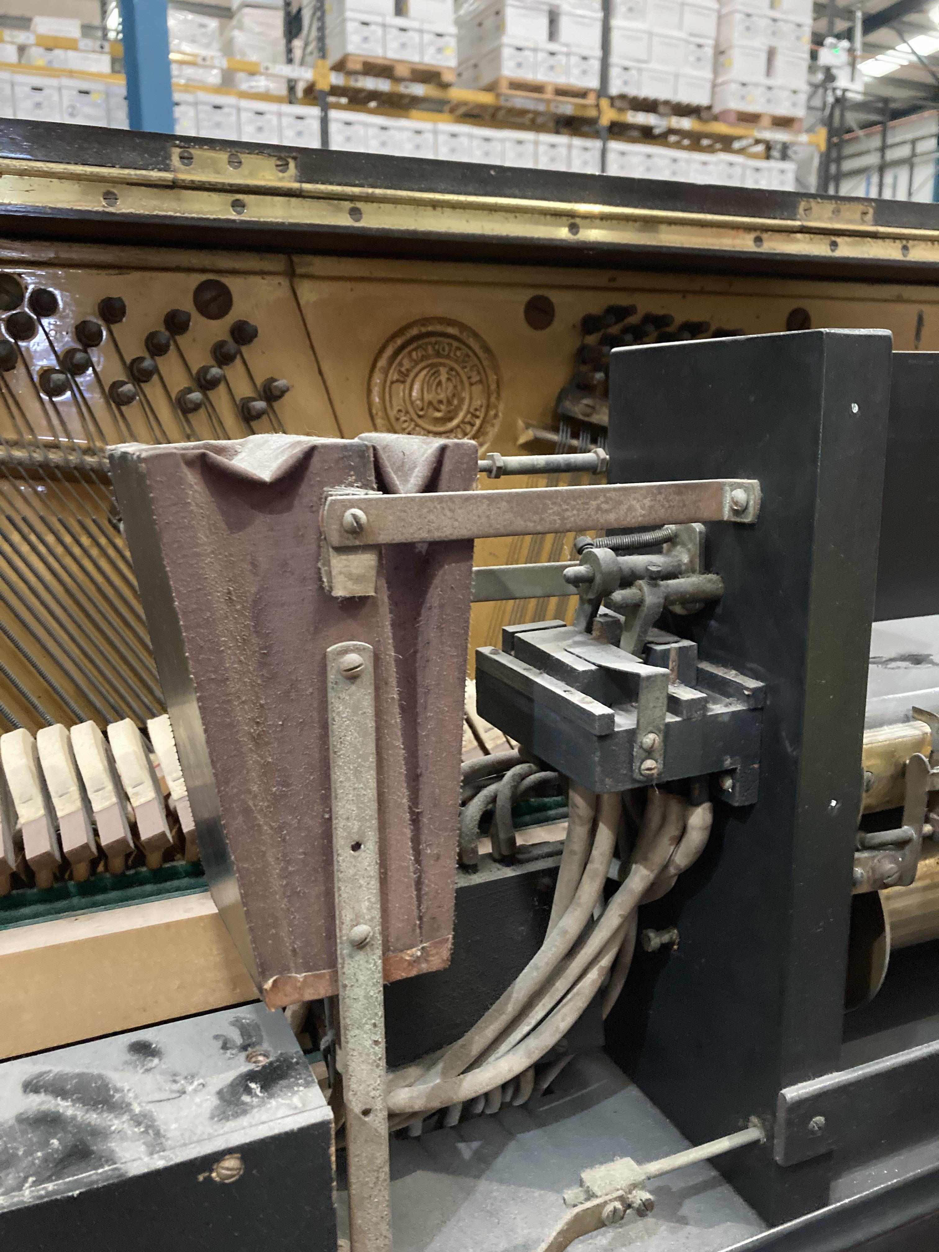 A Steck mahogany cased iron framed 'Pianola Duo-Art' piano 140cm retailed by James Smith and Son, - Image 18 of 26