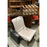 A mushroom dralon upholstered nursing chair,