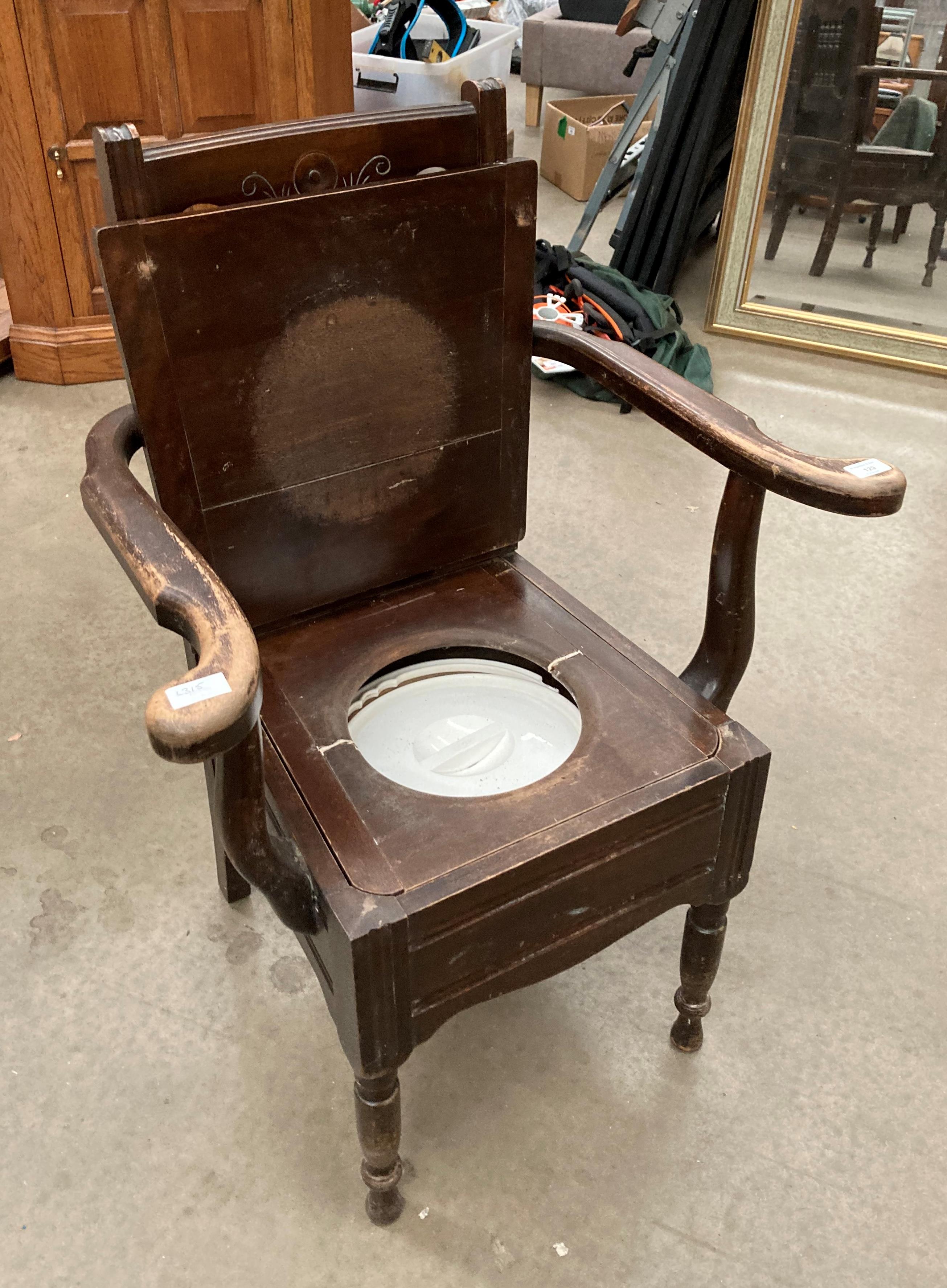 A stained mahogany commode - Image 2 of 3