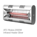 1 x ATC Riviera 2000W Outdoor Quartz Infrared Electric Heater with Silver Surround - Boxed,