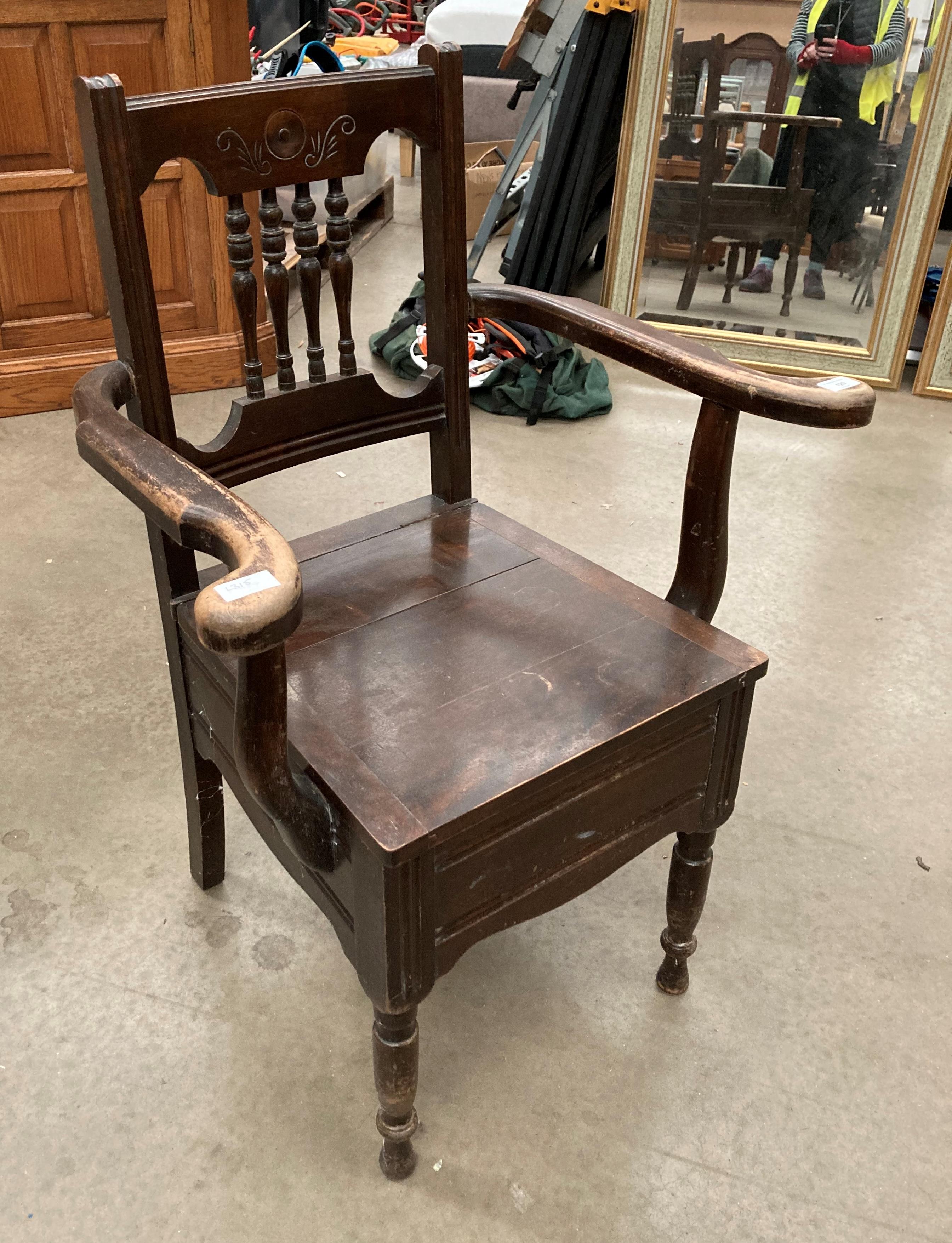 A stained mahogany commode