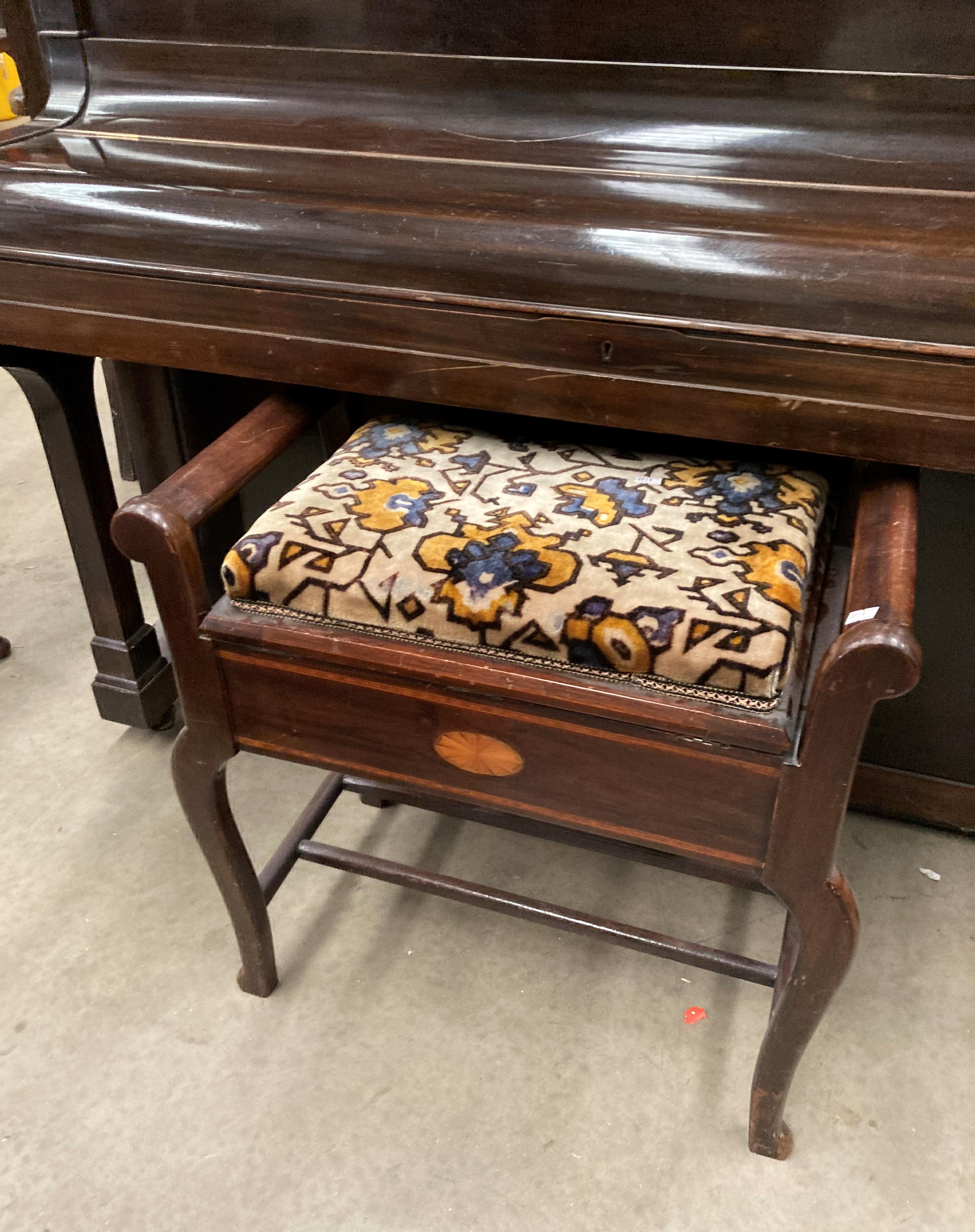 A Steck mahogany cased iron framed 'Pianola Duo-Art' piano 140cm retailed by James Smith and Son, - Image 8 of 26