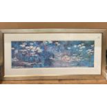 Monet framed print 'Water Lillies' 32cm x 92cm