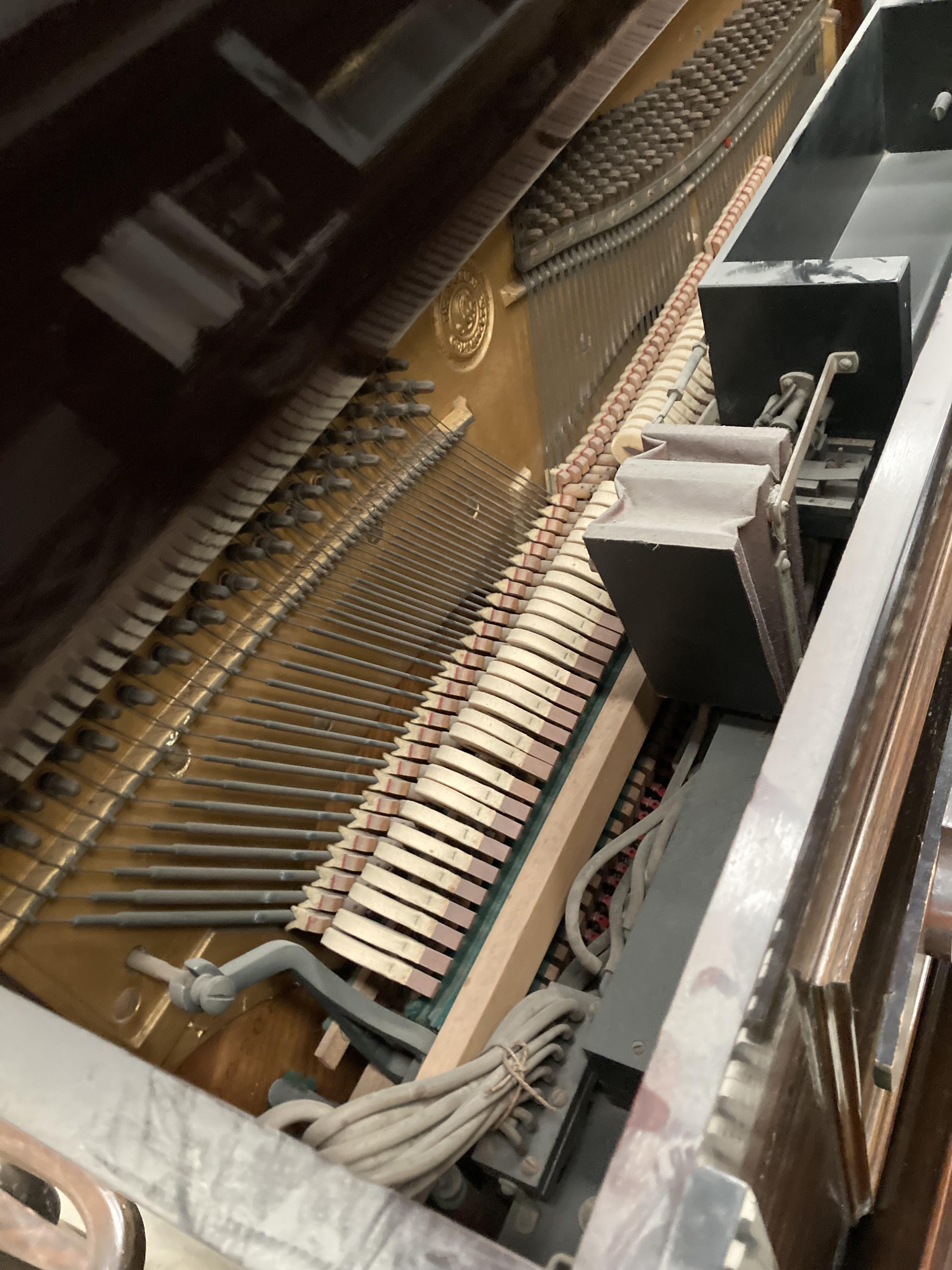 A Steck mahogany cased iron framed 'Pianola Duo-Art' piano 140cm retailed by James Smith and Son, - Image 7 of 26