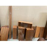 A mid Twentieth Century teak wall mounting unit - sold dismantled and as seen - no image showing it