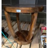 Small circular stained wood table,