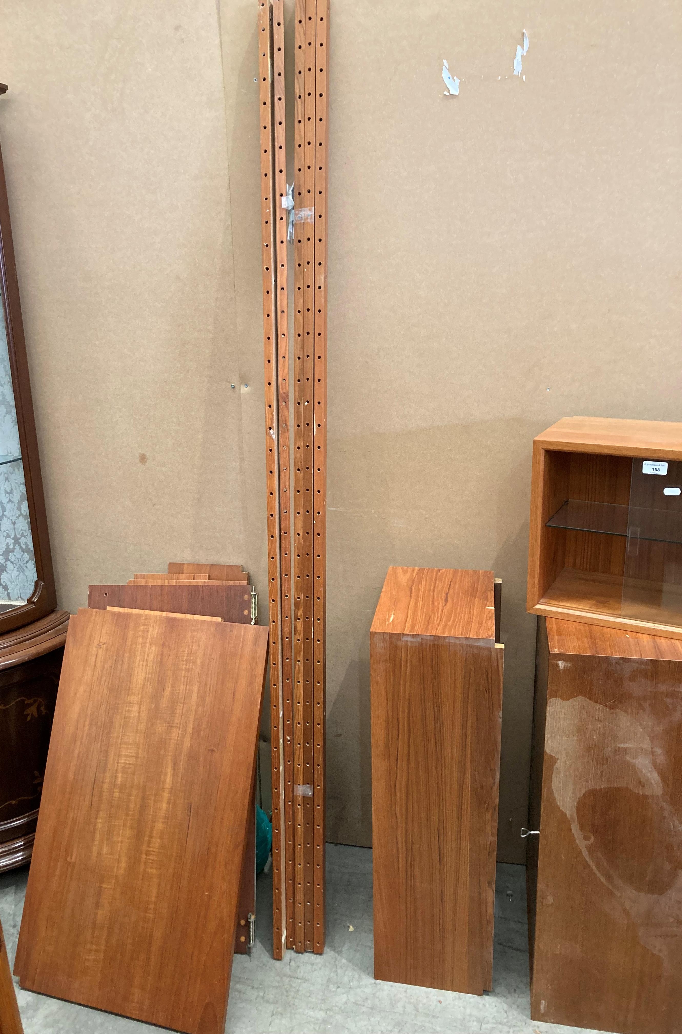 A mid Twentieth Century teak wall mounting unit - sold dismantled and as seen - no image showing it - Image 2 of 10