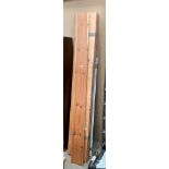 A quantity of dismantled shelving featuring four fixing rails 160cm long,