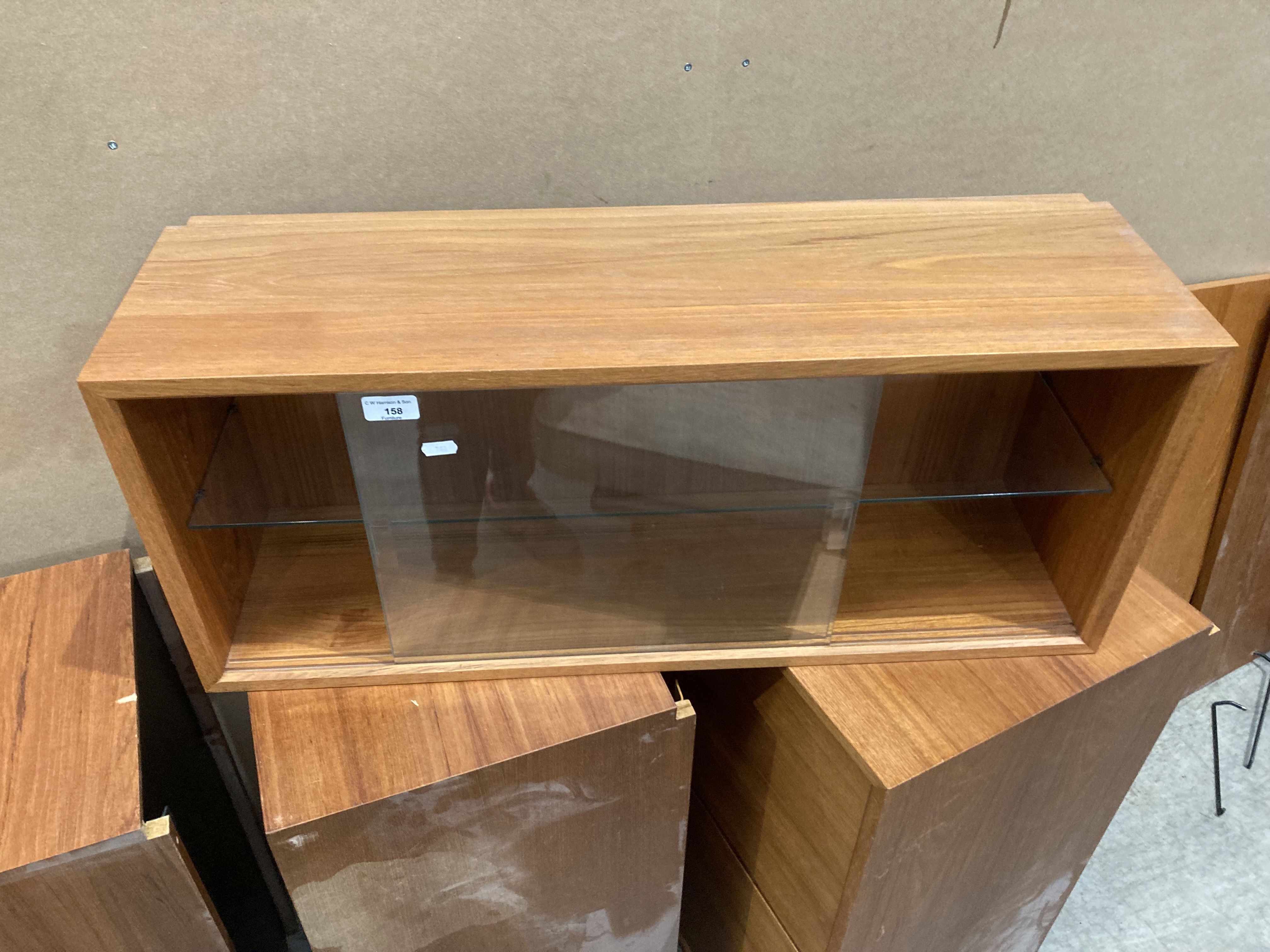 A mid Twentieth Century teak wall mounting unit - sold dismantled and as seen - no image showing it - Image 5 of 10