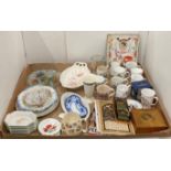 Contents to tray - assorted ceramic bowls, dishes, jug by Royal Winton, Wedgwood,