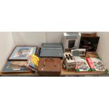 Contents to table top - a Brother manual typewriter, a Smith Corona electric typewriter,