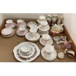 Contents to tray - approximately sixty-five assorted pieces of ceramics - cups, saucers,