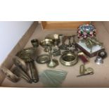 Twenty plus items - mainly brass including two cannons (one missing barrel support), Thornycroft T.
