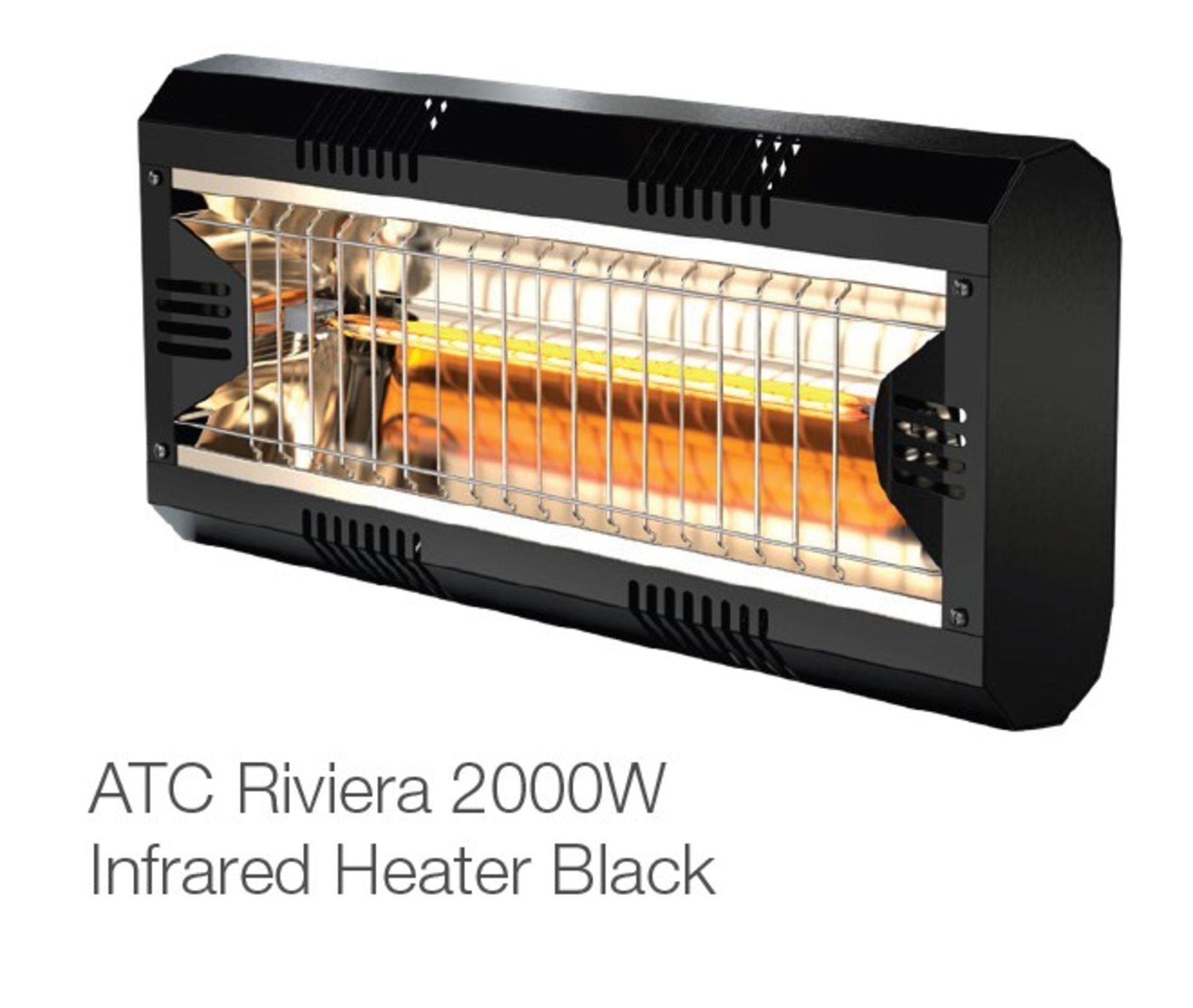1 x ATC Riviera 2000W Outdoor Quartz Infrared Electric Heater with Black Surround - Boxed,