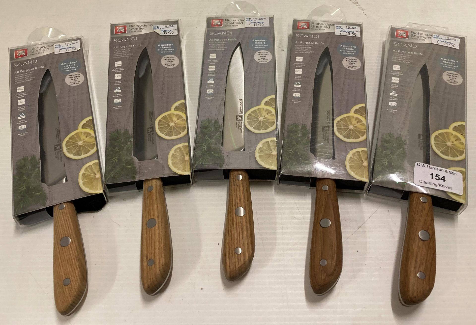 5 x Scandi all purpose knives (V13)