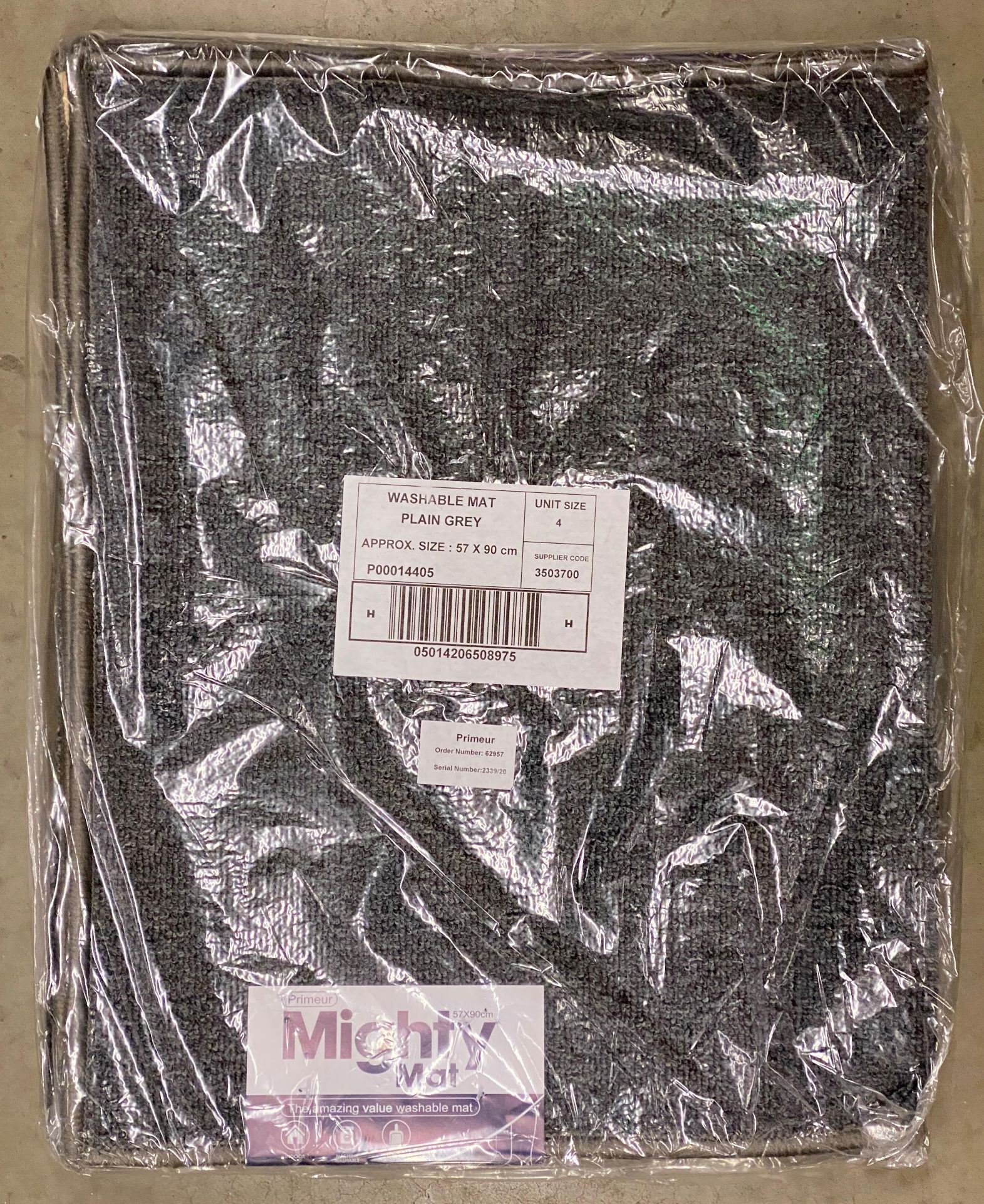 40 x Mighty Mat Grey Doormats 57cm x 90cm (10 packs of 4) (V&U04) - Image 2 of 2